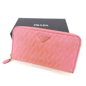 Prada long Wallet quilted pink